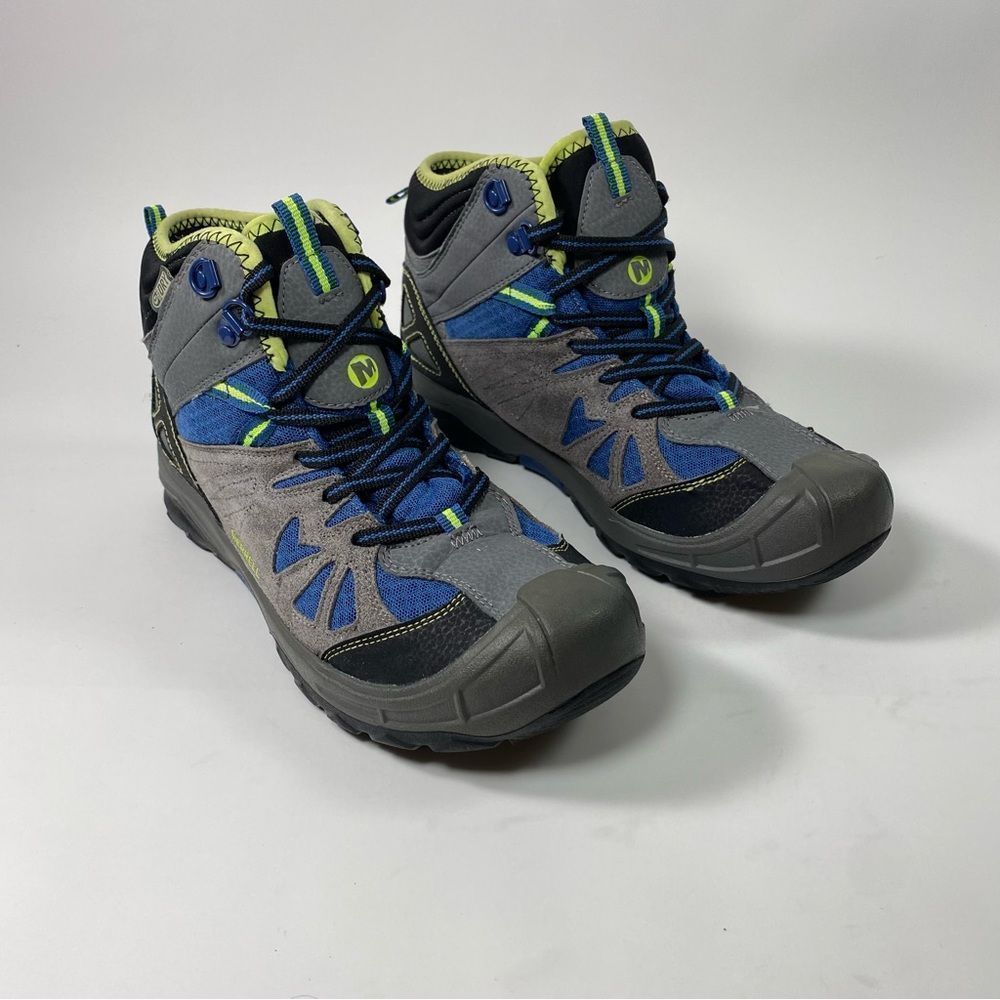 Merrell Capra Mid Boys Waterproof Boots. Color Blue/Grey. SZ 7 Youth SZ 9 Womens